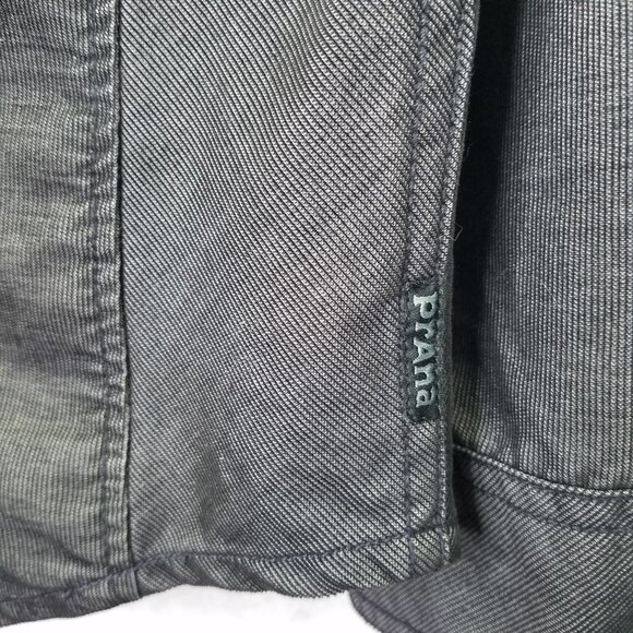 Prana Kellan Button Down Shirt Men’s M Cargo Slim Fit Grey Flip Cuff Pearl Snap - Picture 7 of 16